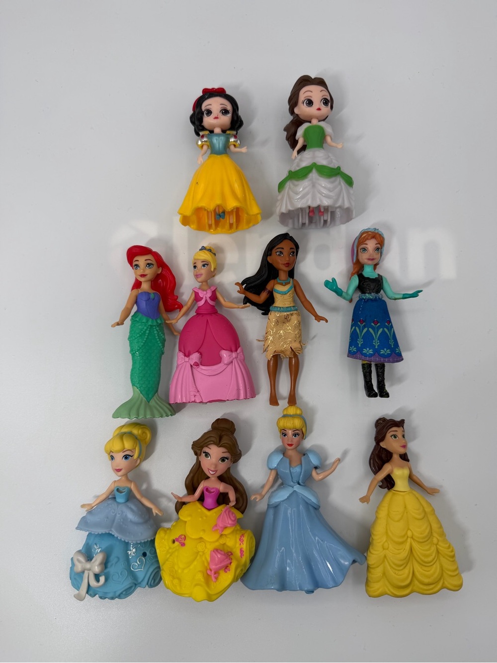 Disney Mini Princess Doll Set - Yellow, Blue, Pink, Green, Red
